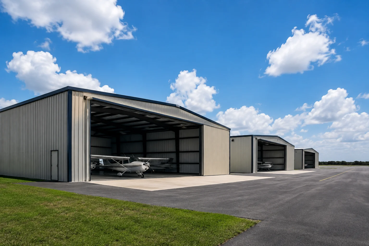 Aerial view of GFTS Aircraft Storage & Hangars at Immokalee Regional Airport